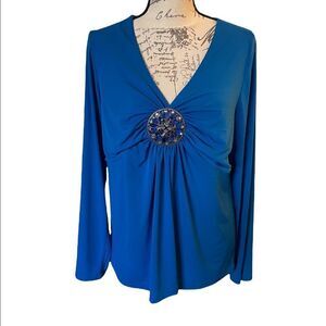 Venezia long sleeve top with jeweled accent size 14/16